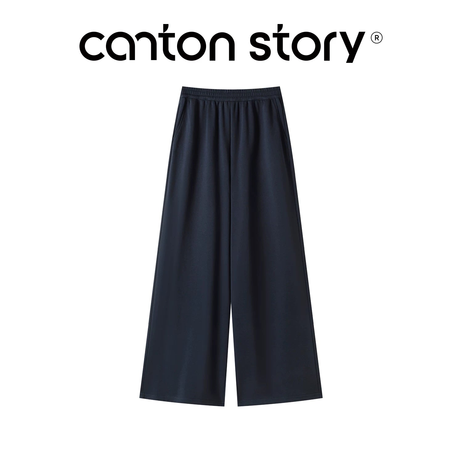 Cantonstory White U-Neck Fitted Long-Sleeve Tee