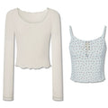 Imone Floral Suspender Fungus Edge Bottoming Shirt