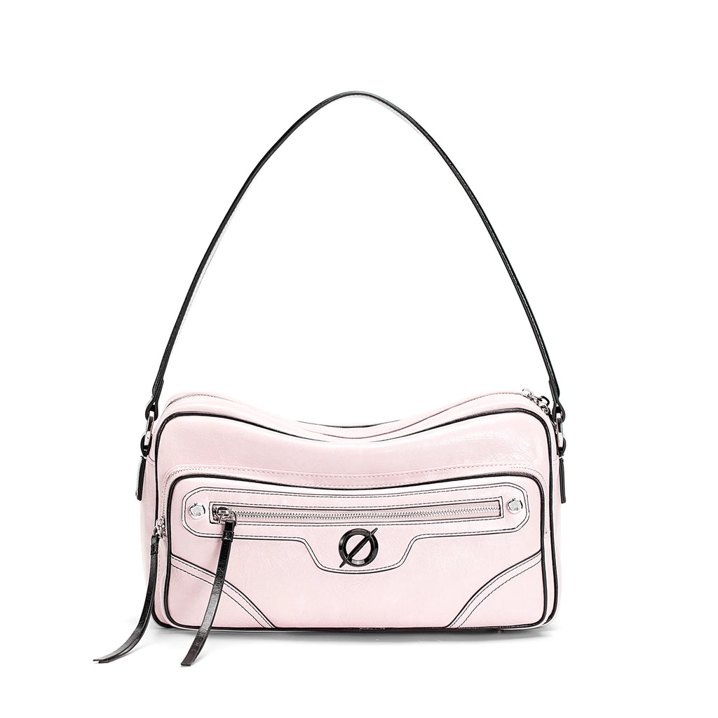 JELLY TOYBOY Pink Faux Leather Zip Crossbody Bag
