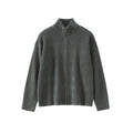 BUTTBILL 24AW hollow stand-up neck cardigan zipper sweater jacket