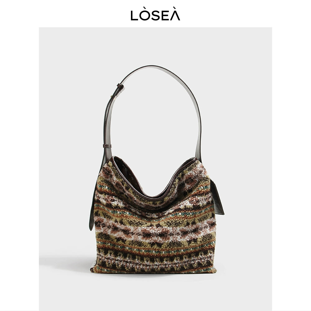 LOSEA Stray Wind Fluff Retro Shoulder Bag