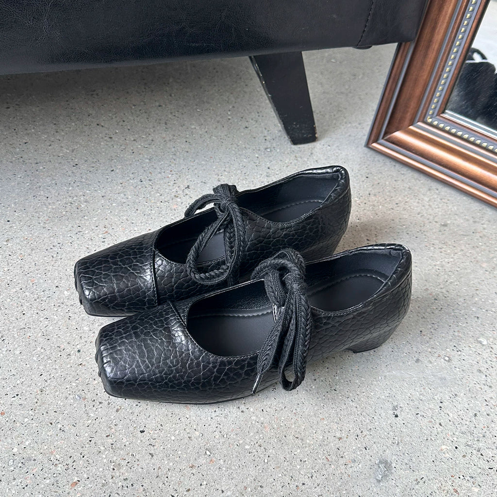 Lidaren Produced Lace-Up Ballet Flat