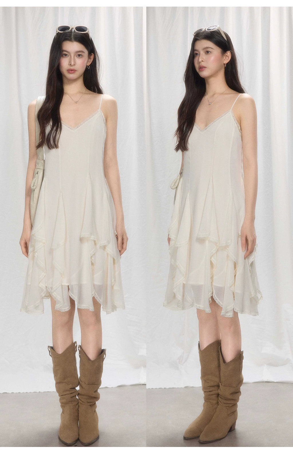 TYANG Irregular Lace Suspender Dress