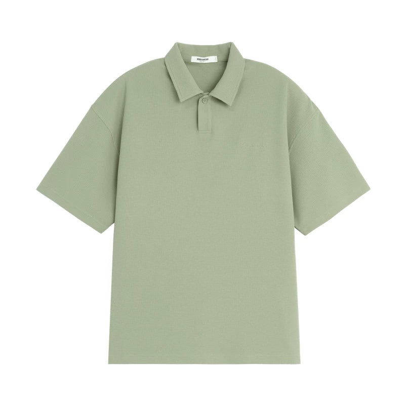 BODYDREAM Waffle Knit Loose Polo Shirt