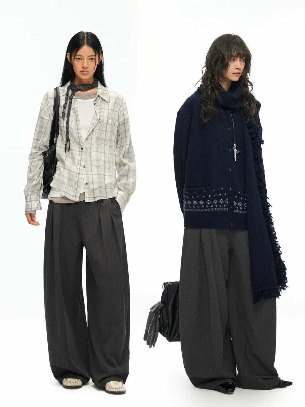 TGNS High-Waist Pleated Wide-Leg Breathable Trousers