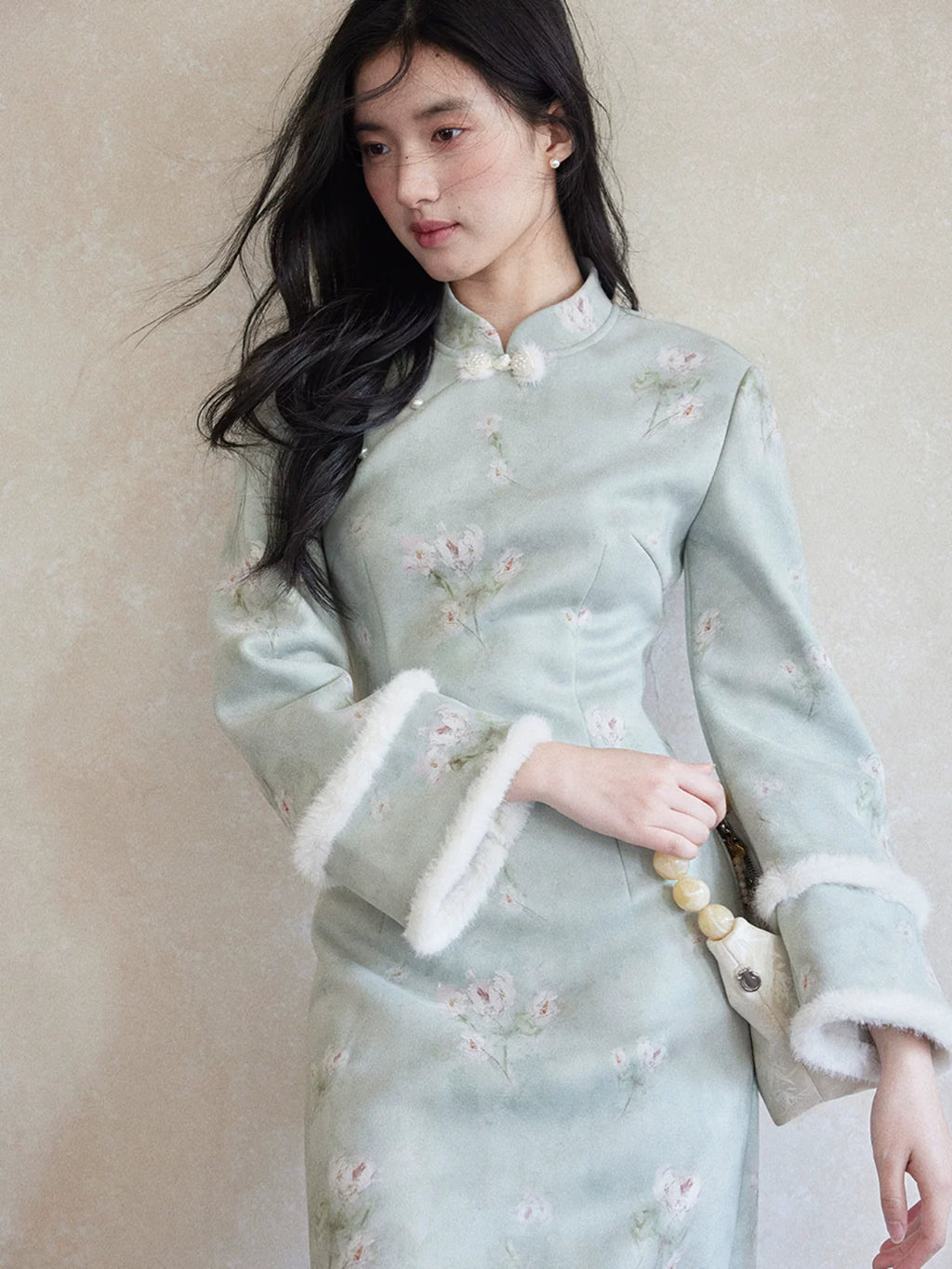 TYANG New Chinese Style Suede Cheongsam Dress