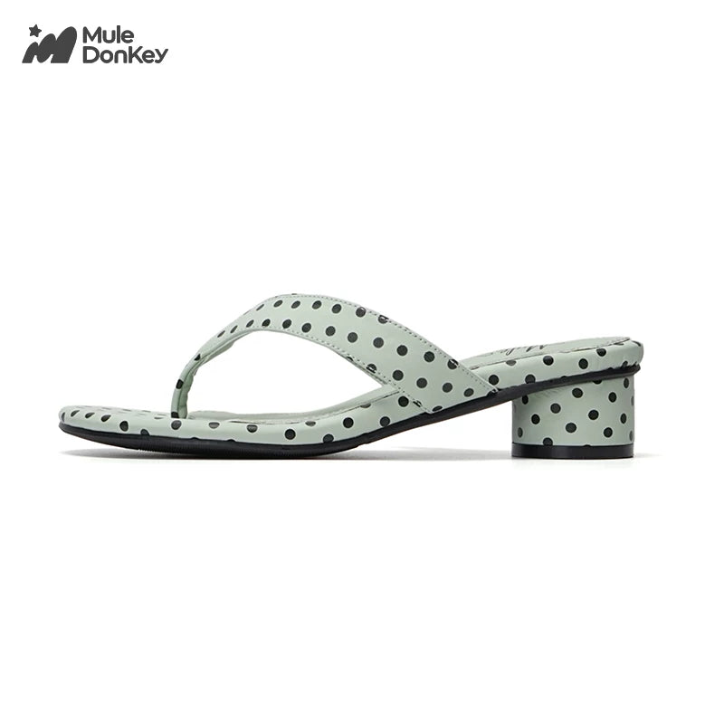 Donkey Polka Dots with Thick Heels