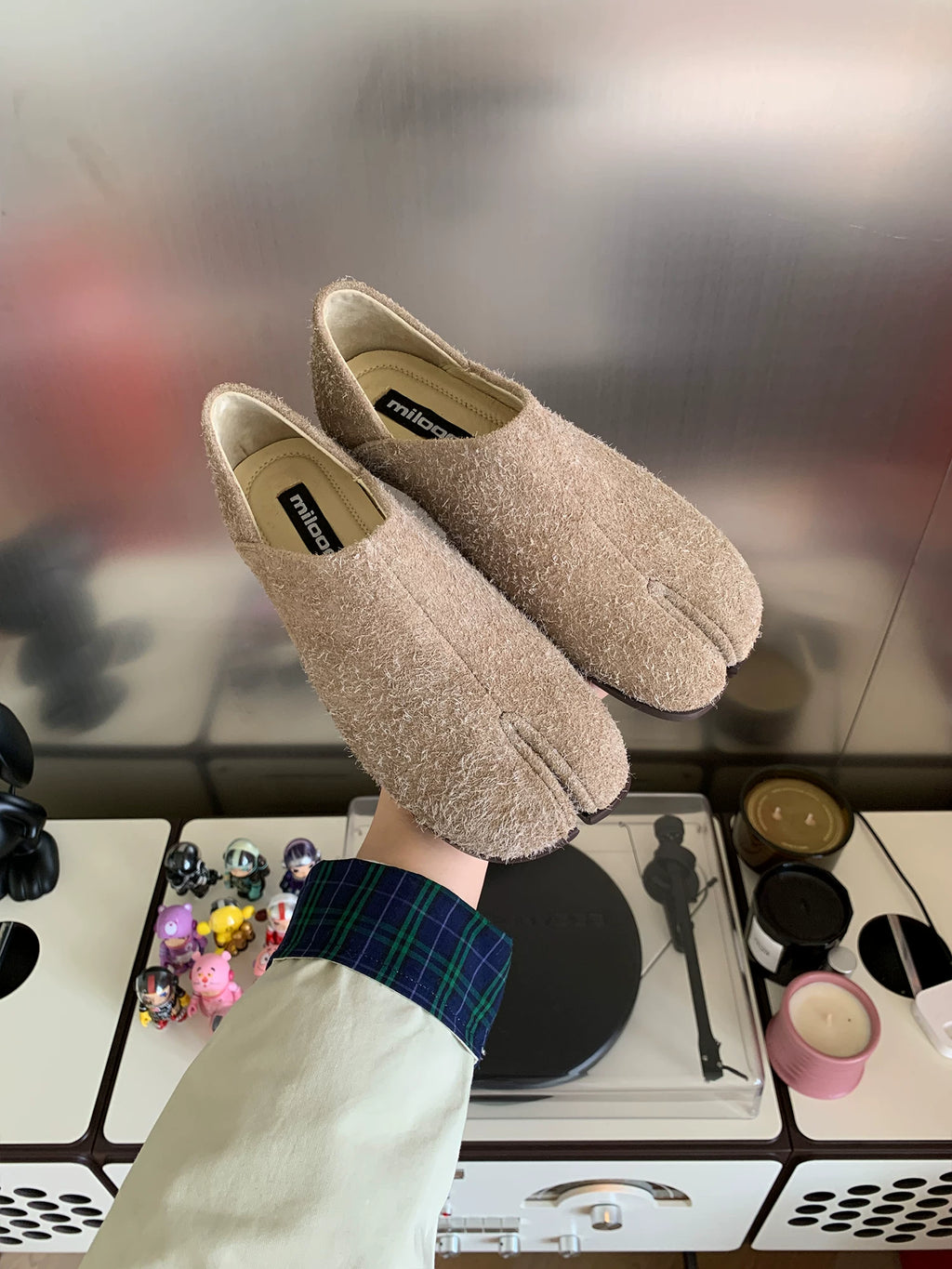 MILOOEY Leather Split-Toe Slip-On Mule