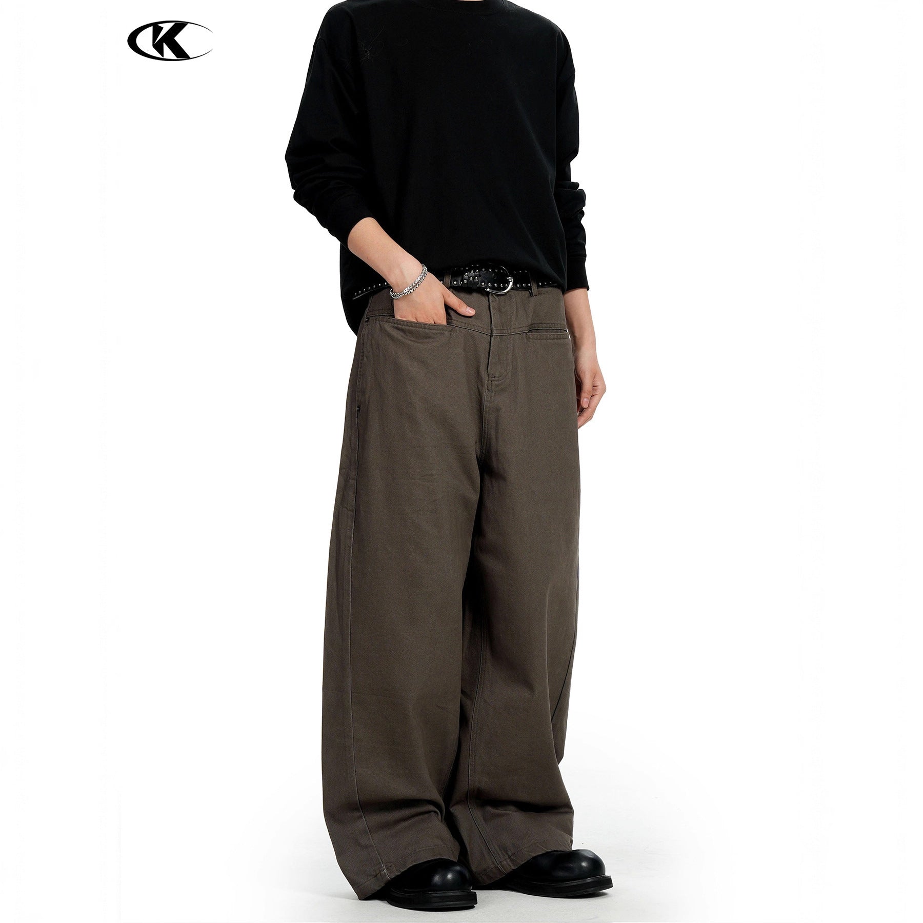 11KN American Retro Curved Blade Casual Pants