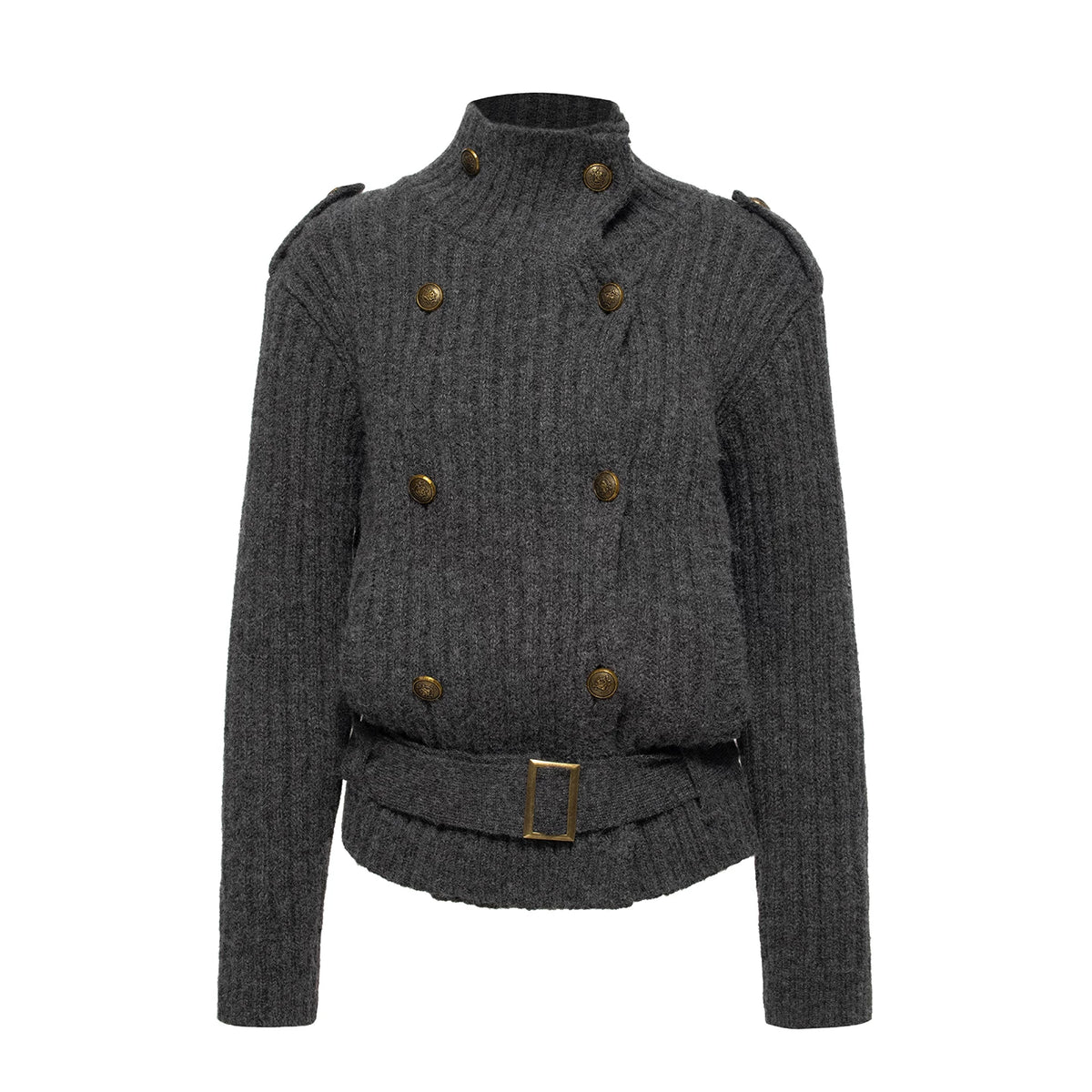 POPWEST Double-Breasted Loose Knit Cardigan