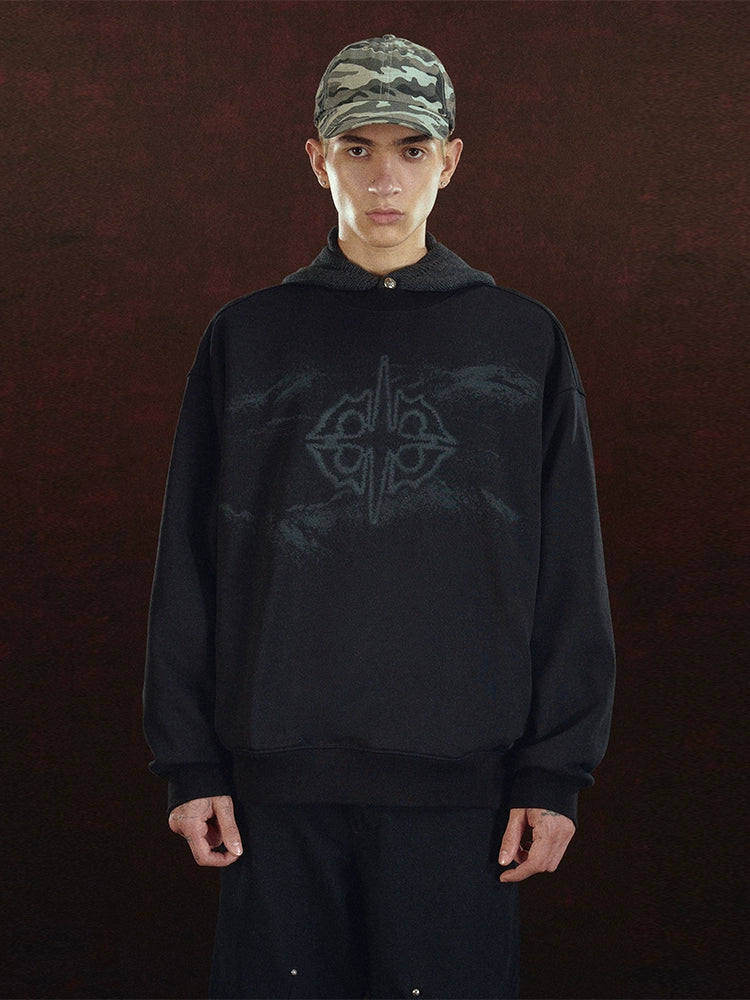 DICETINY Mottled Logo Print Sweater