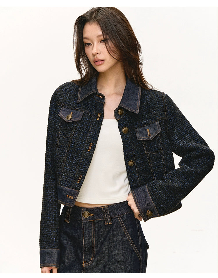 Anna Aneae Wool Xiaoxiangfeng Denim Jacket Set