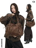 BINGBONG Retro Large Capacity Shoulder Messenger Bag