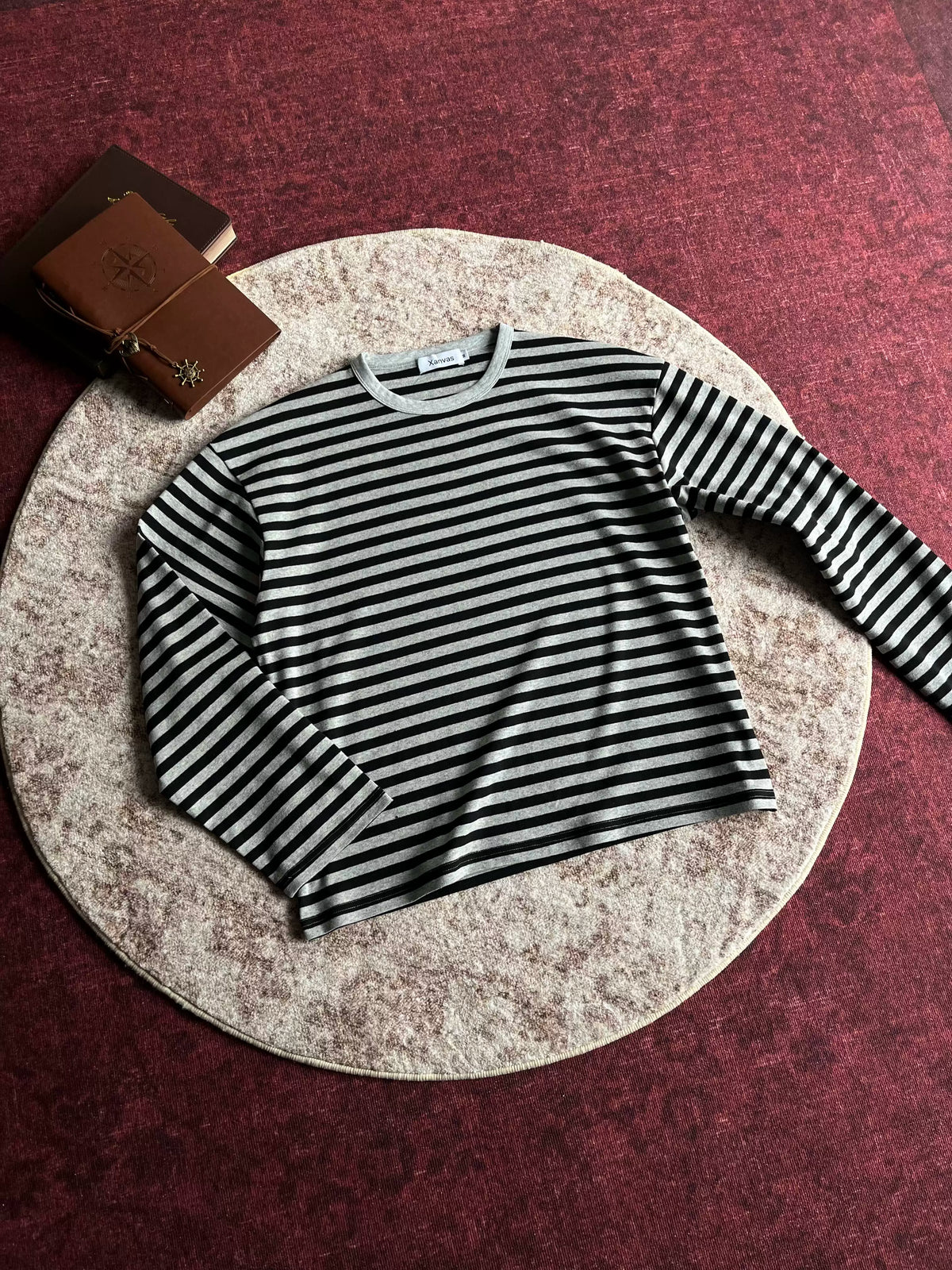 Xanvas Striped Relaxed Long-Sleeve Tee