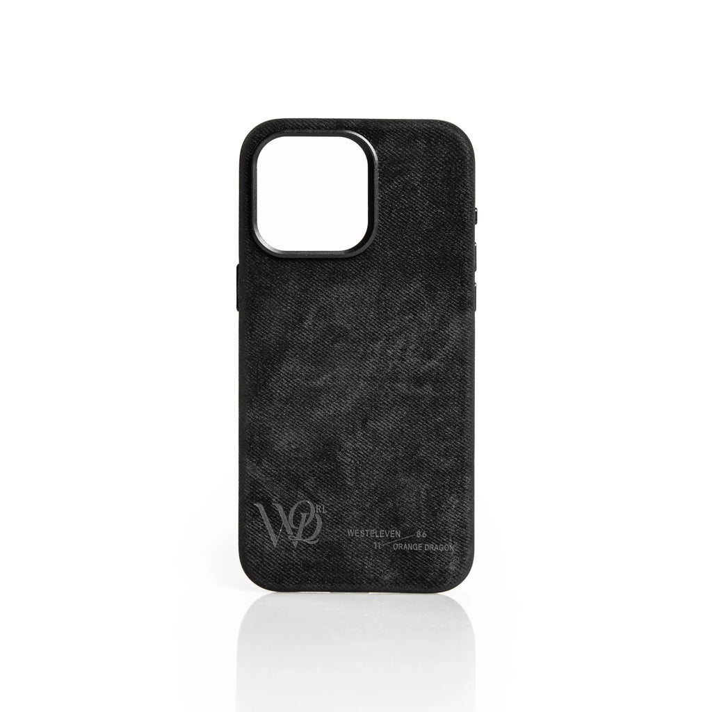 WESTELEVEN Black Embossed Logo MagSafe Phone Case & Card Holder