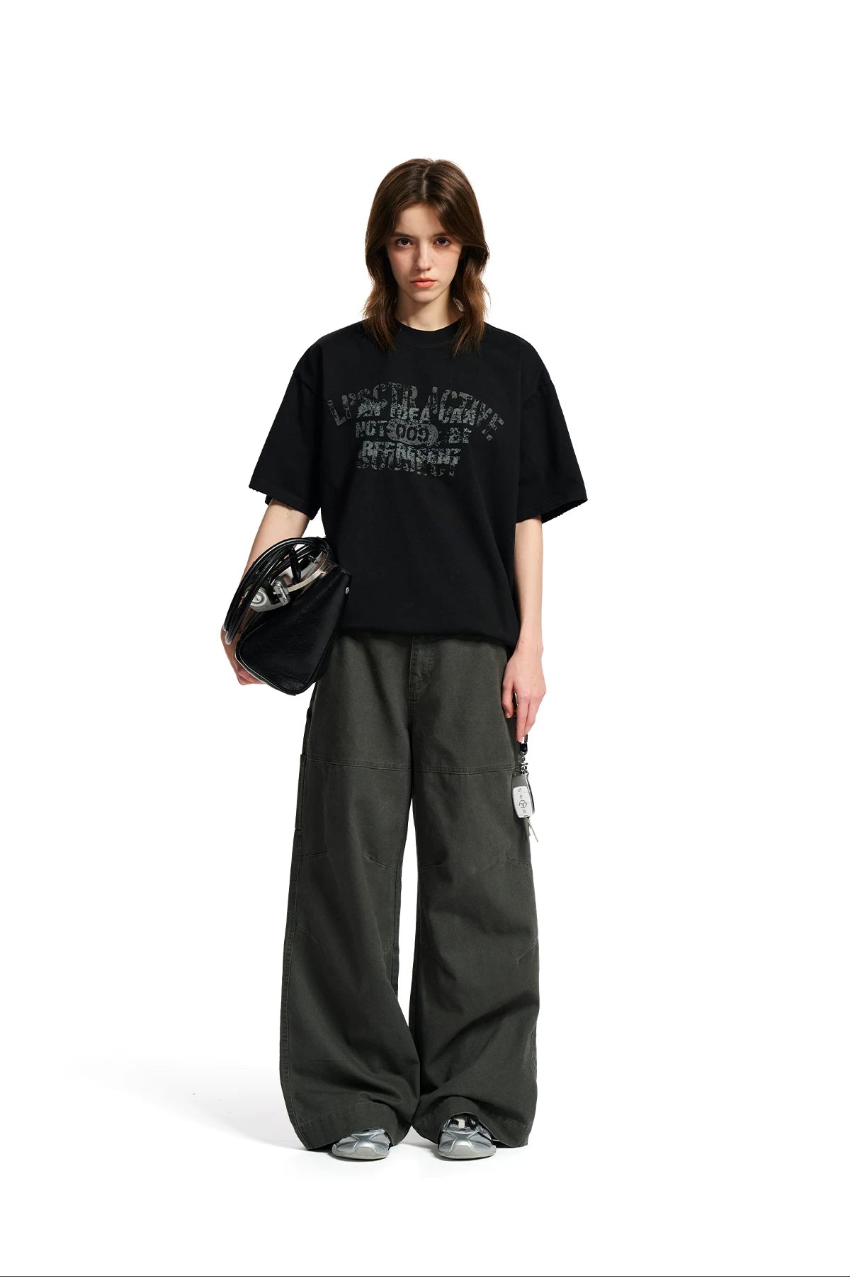 Loopsoon Chest Made Old Overlapping Print Versatile Tee