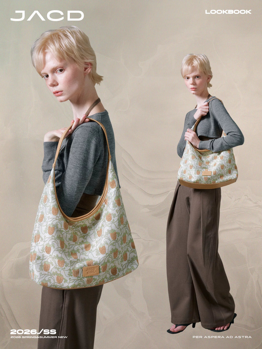 JACD Guochao Retro Tote Bag Underarm Bag