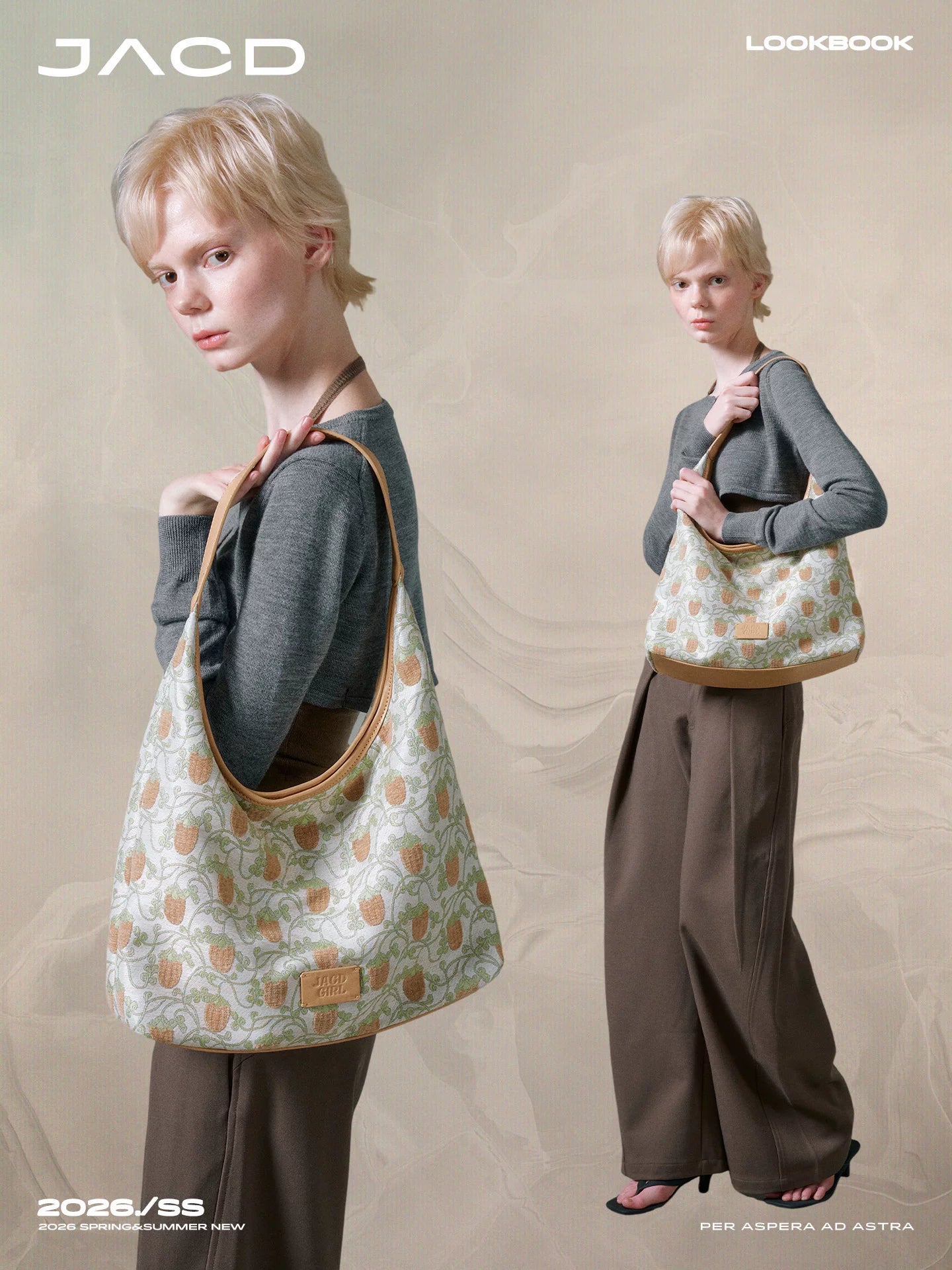 JACD Guochao Retro Tote Bag Underarm Bag
