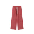 UNITED STREETZ Two-Tone Embroidered Plaid Waffle Straight-Leg Trousers