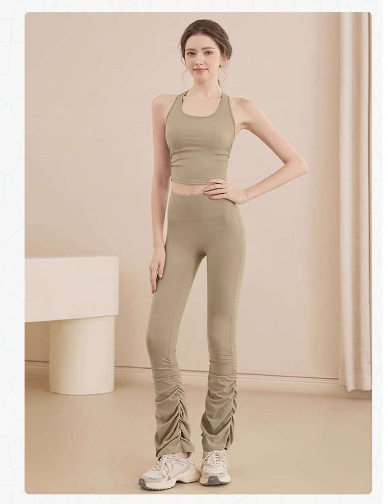 TIANQINGSE Stacked Pants, Bootcut Sports Fitness Yoga Pants