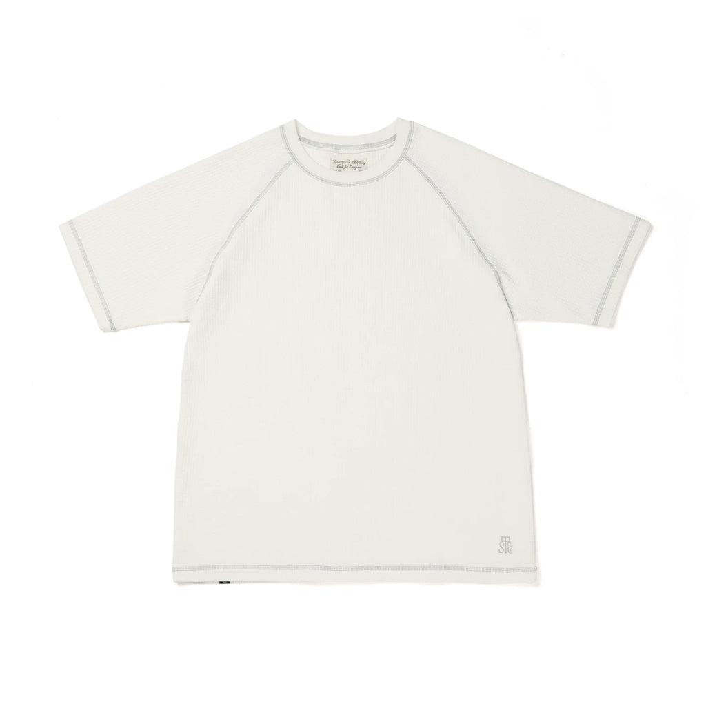 SUPERTOFU Colorblock Waffle Breathable Loose Tee
