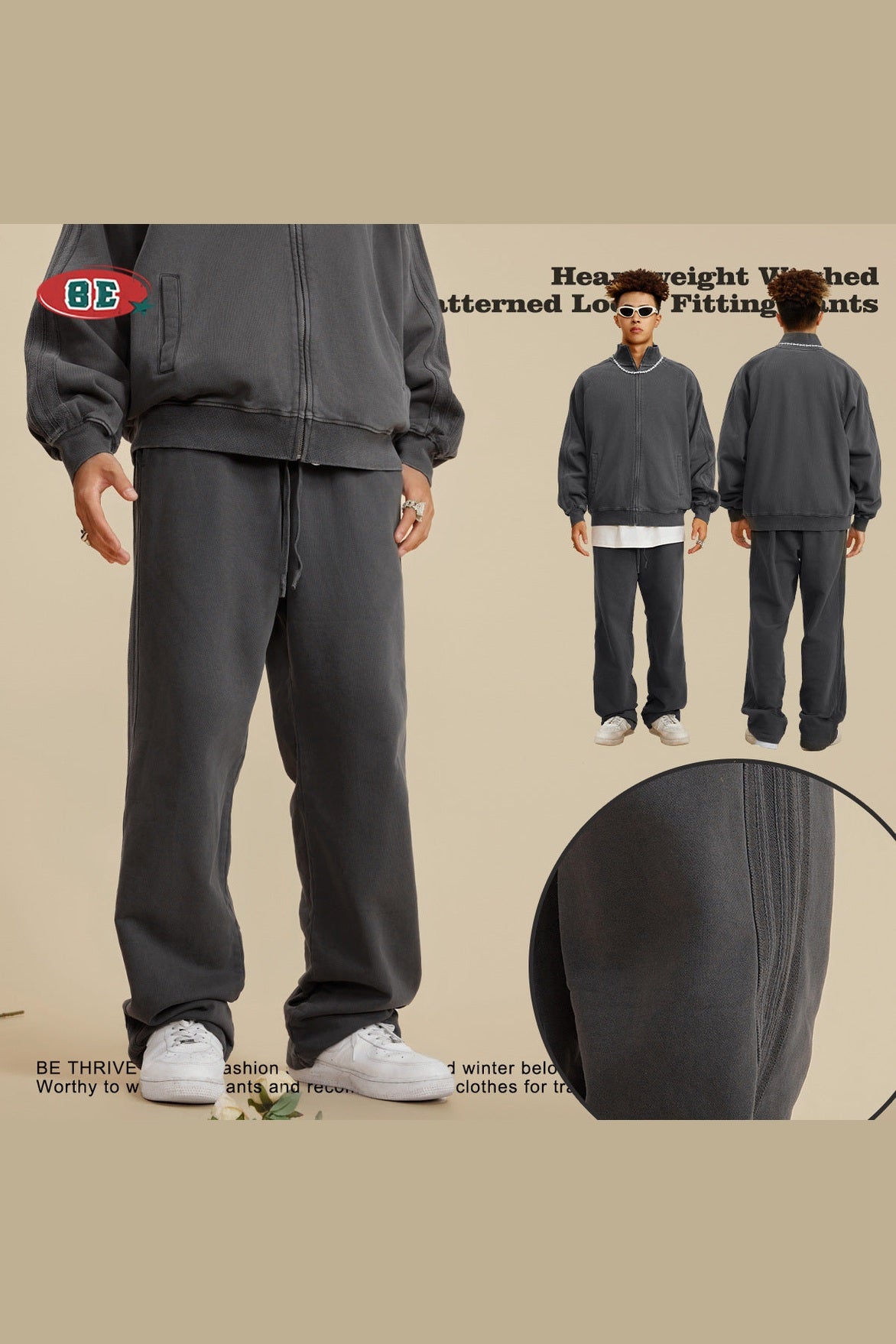 BE Trendy Brand Loose Straight Sweatpants