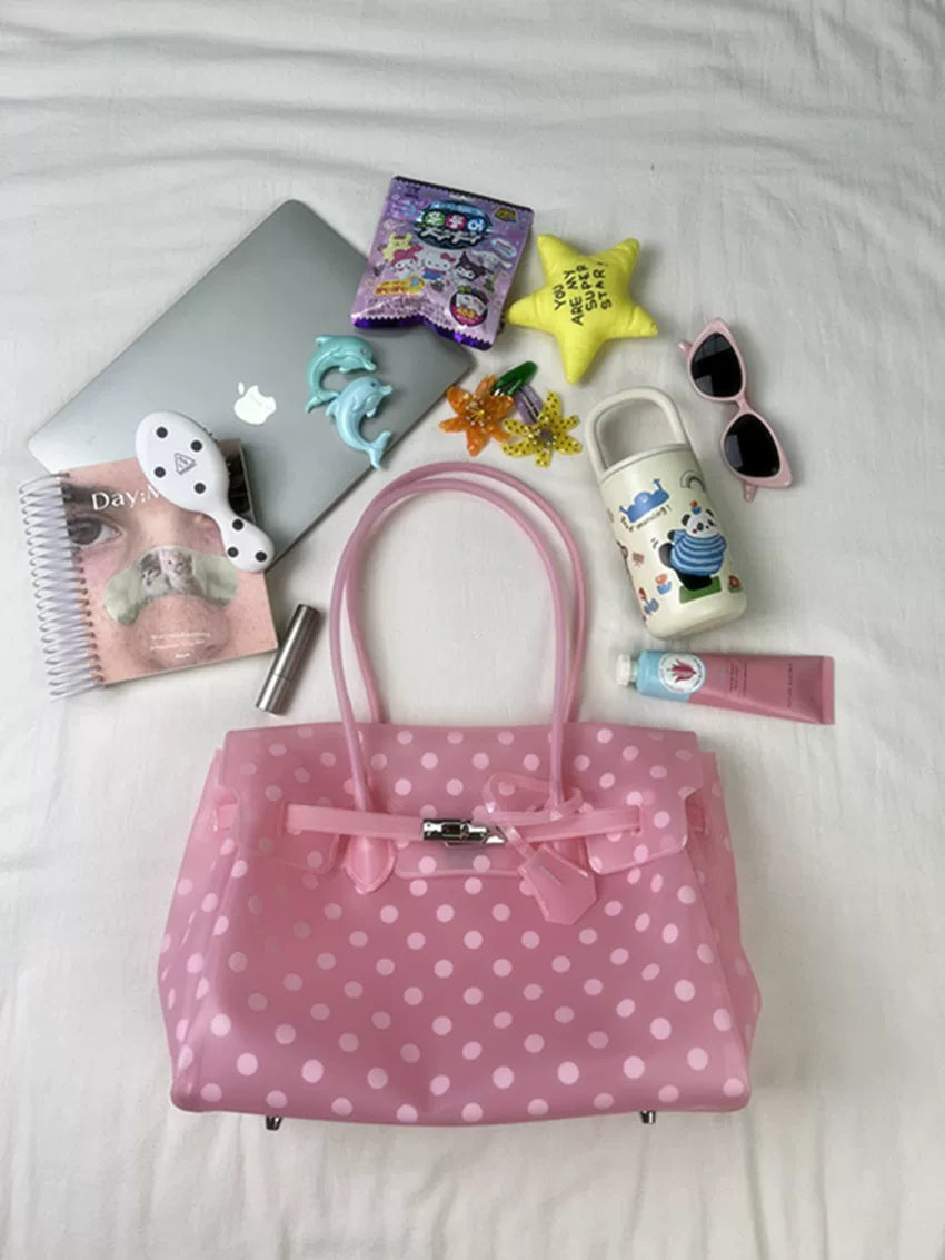 Fat*2 Polka Dot Faux Leather Tote