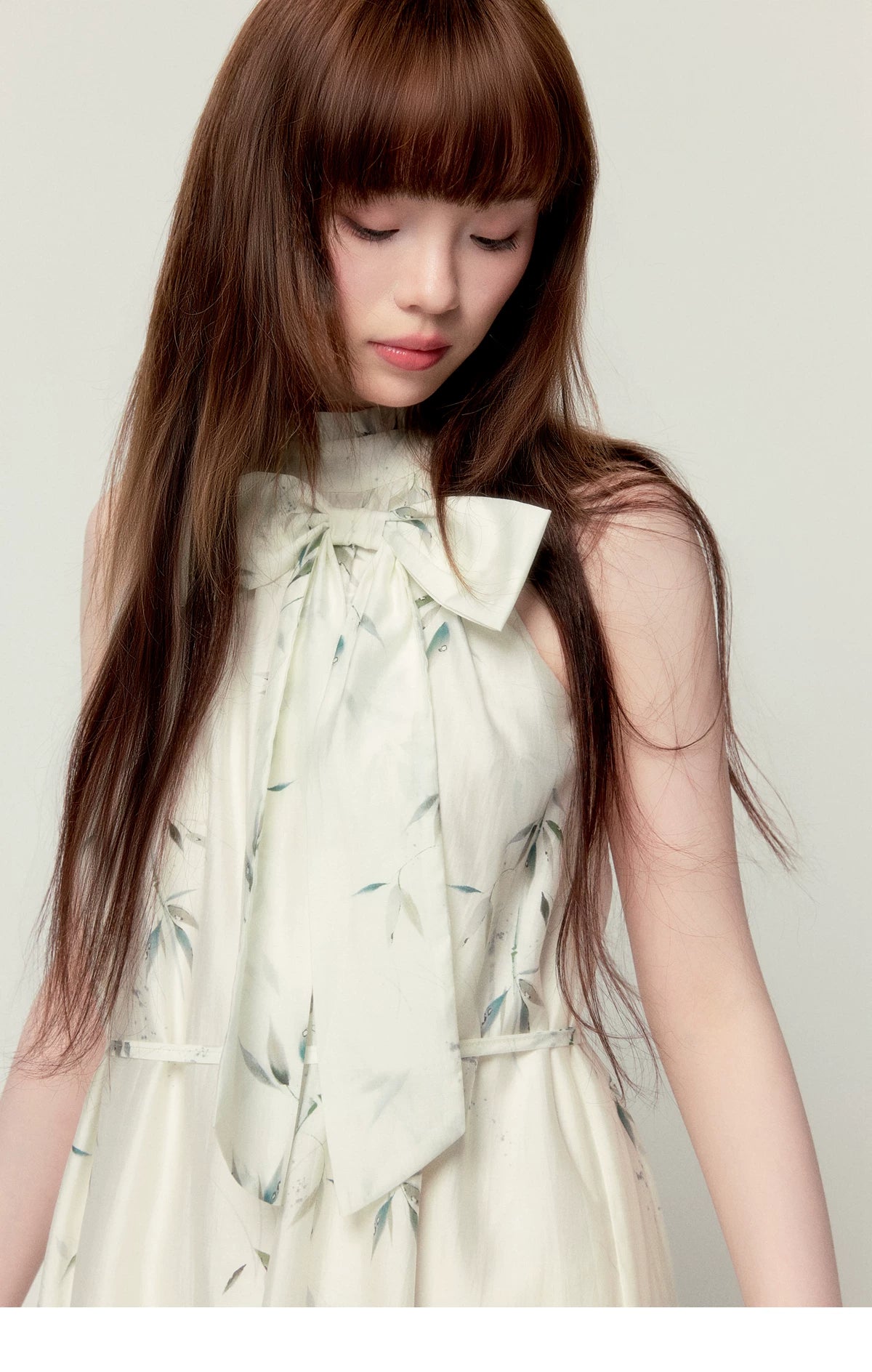 LOST FOREST Neck Bow Loose Dress