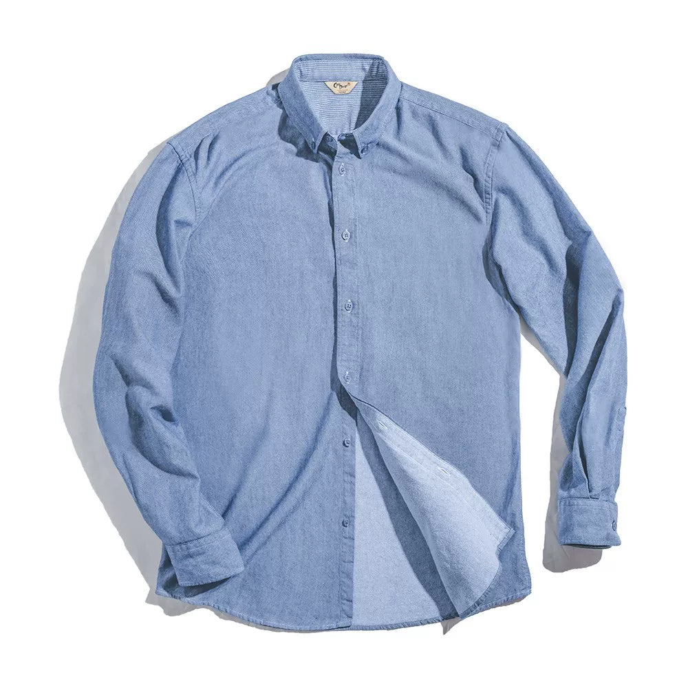 Madden retro polished long-sleeved cotton thin shirt
