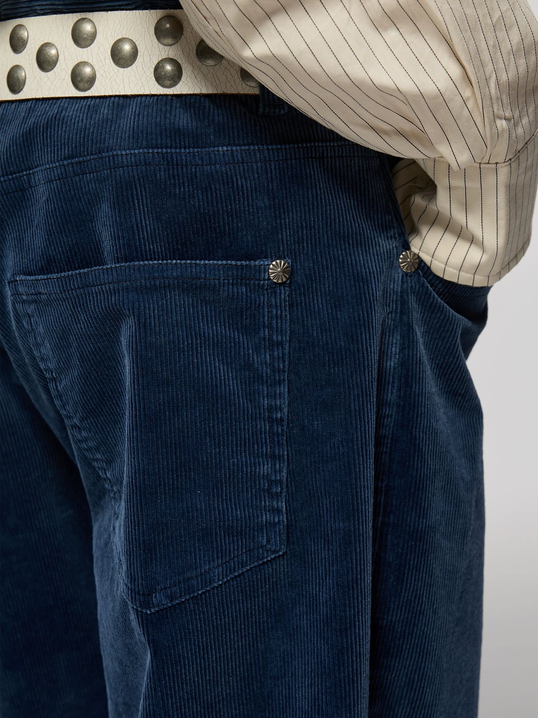 Azure Lisseur Corduroy Micro-pull Casual Straight Overalls