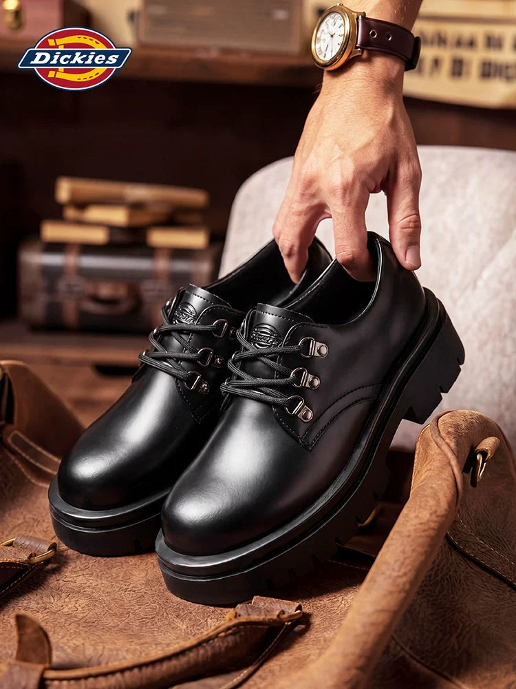 Dickies Leather Lace-Up Round-Toe Derby