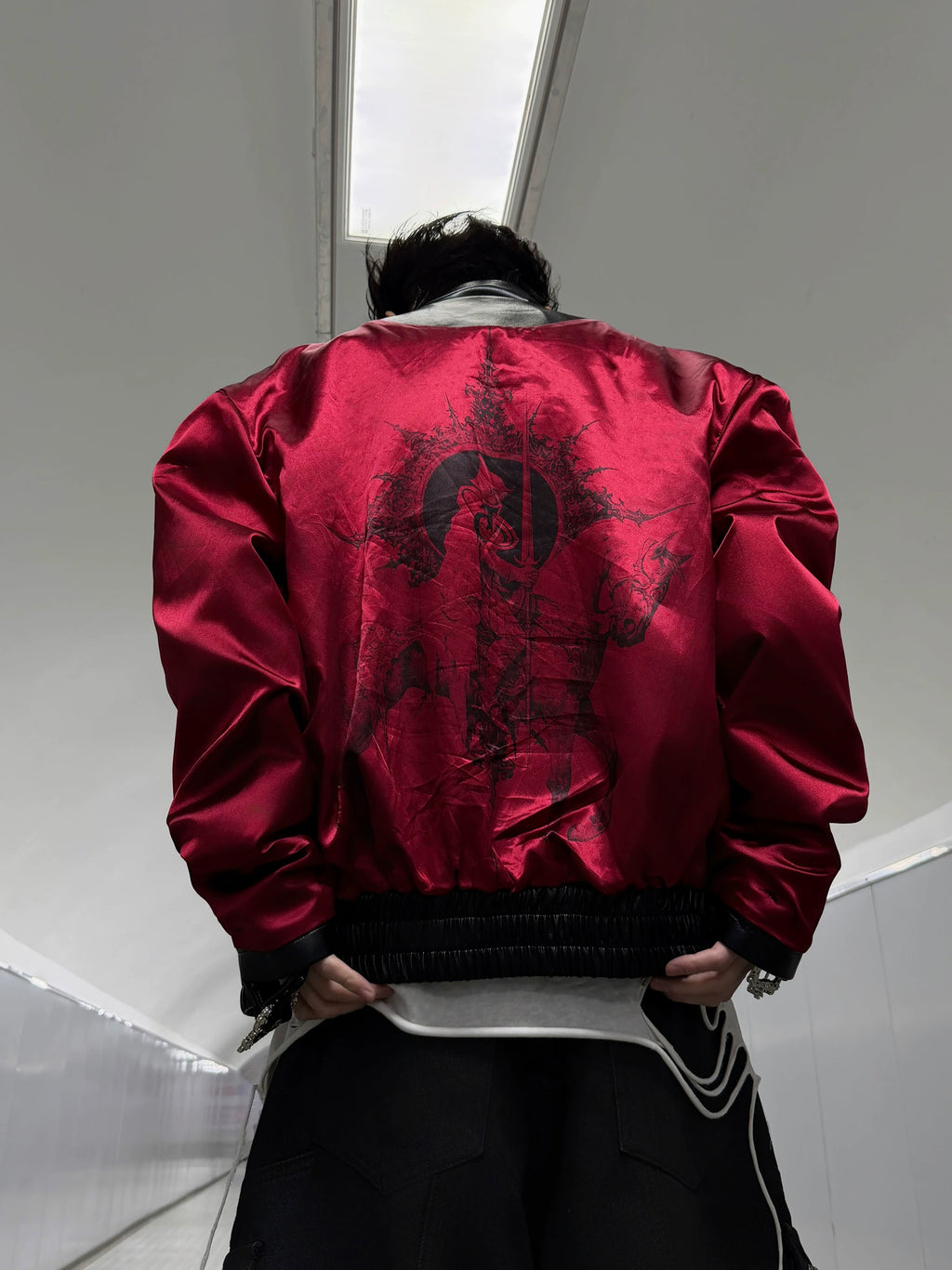 ArguE CulturE Cult Evil Aviator Snap Collar Leather Jacket