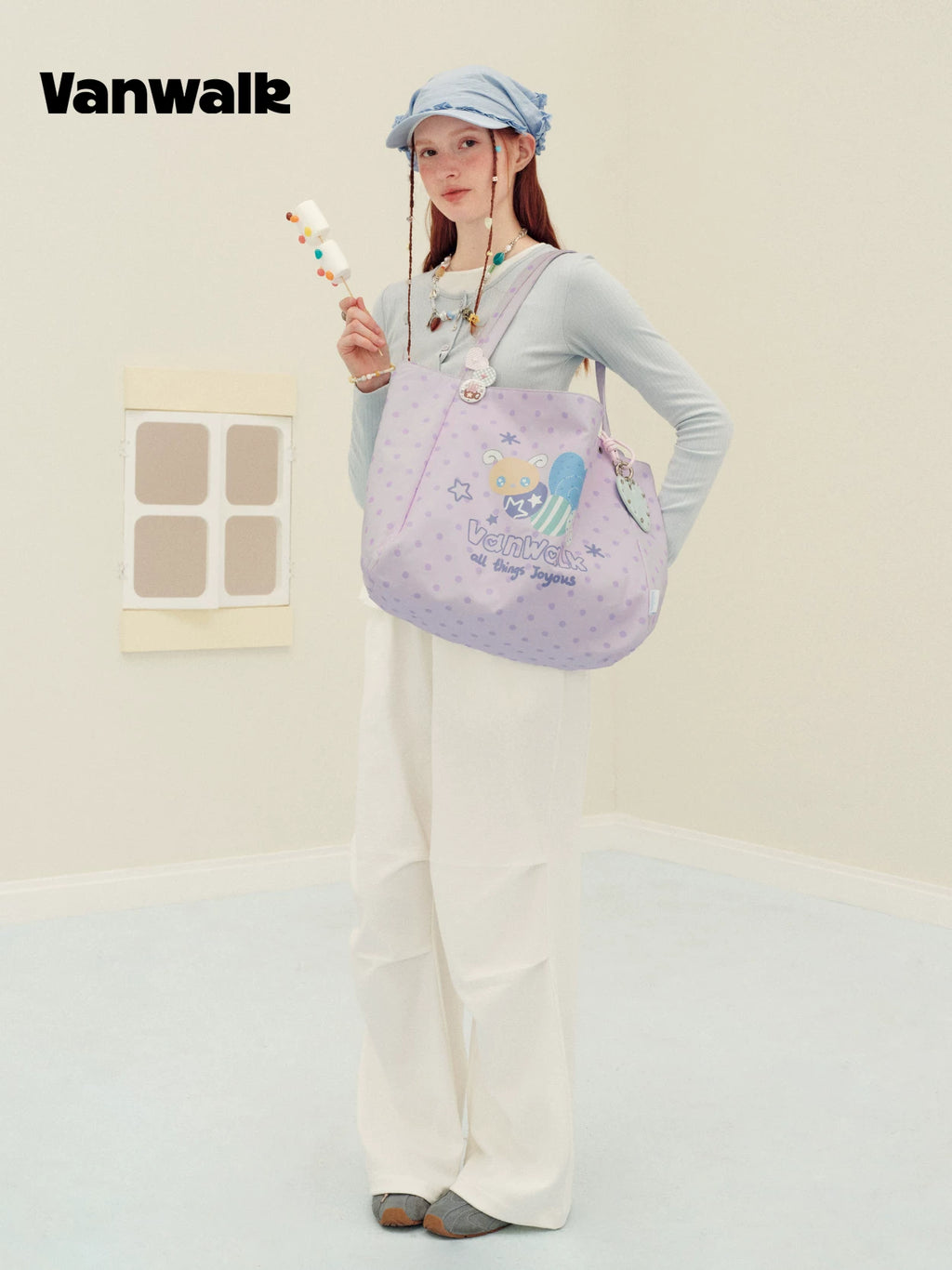 VANWALK Canvas Tote Bag - Open-Top Structured Shoulder Bag