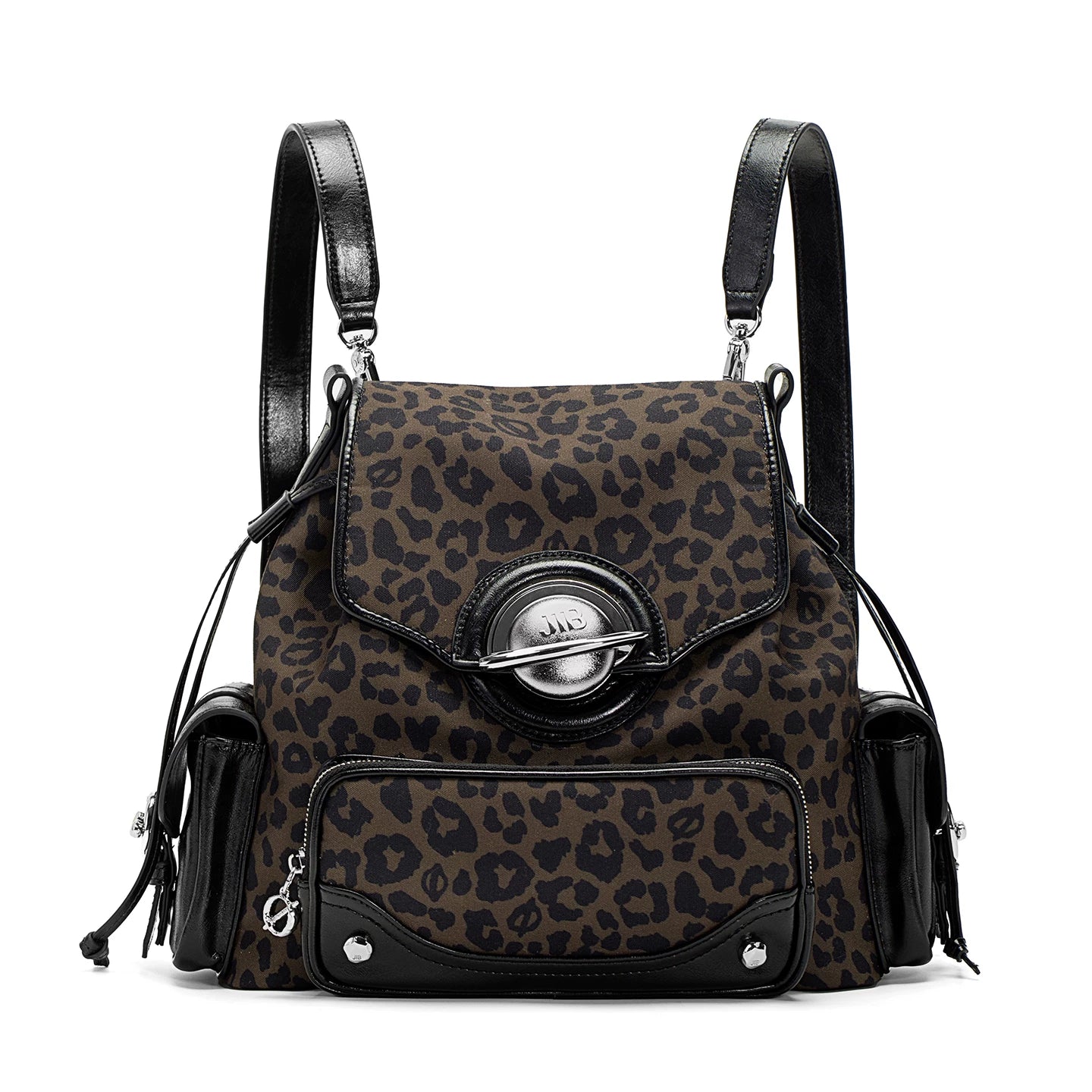 JELLY TOYBOY Chocolate Brown Faux Leather Zip-Top Backpack