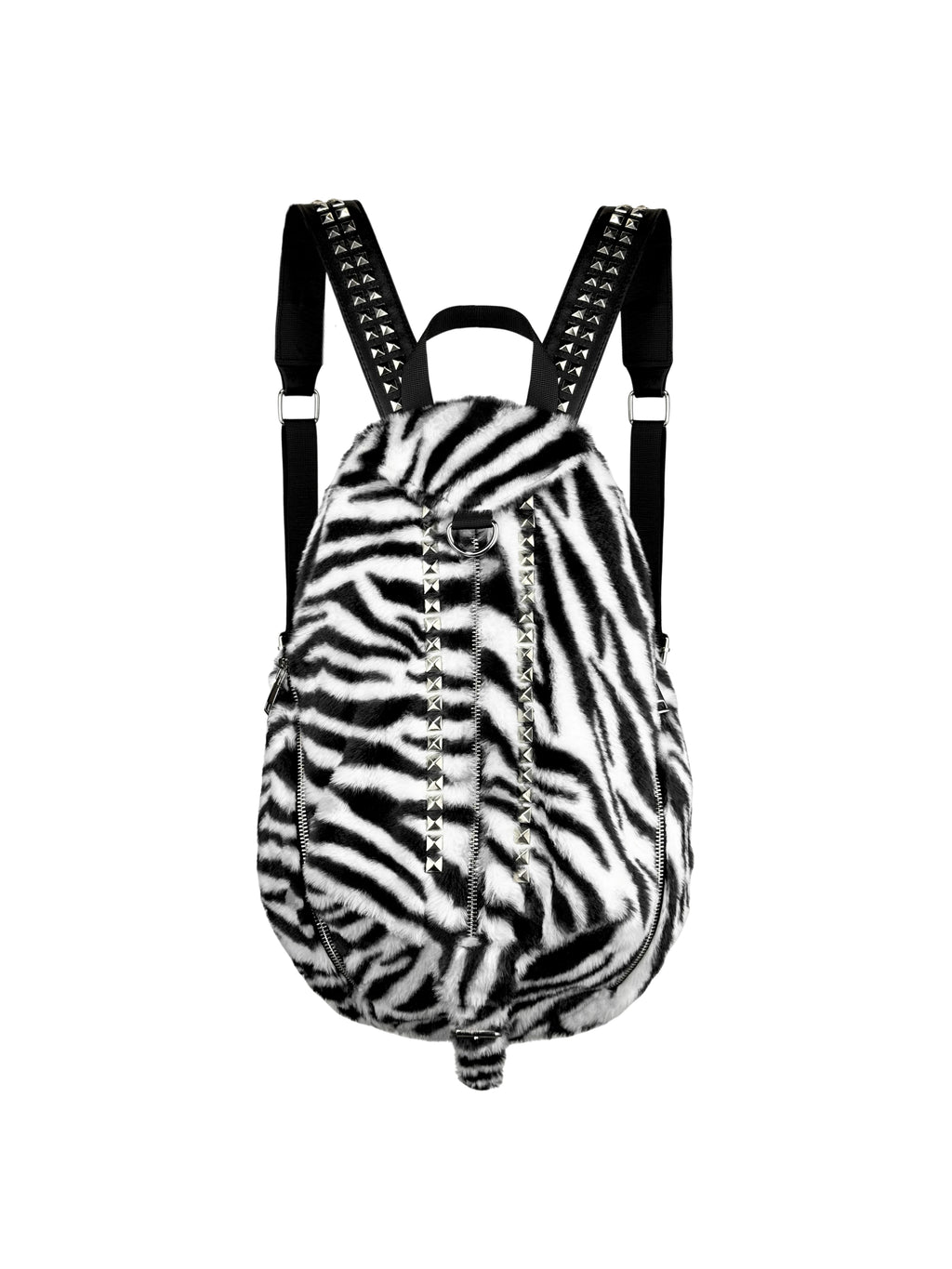 SAUCE Zebra Print Faux Leather Zip-Top Backpack