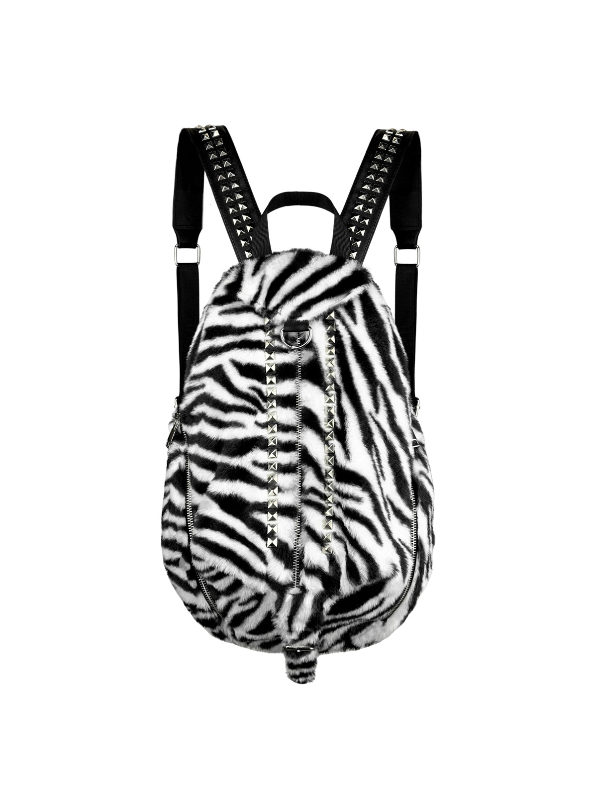 SAUCE Zebra Print Faux Leather Zip-Top Backpack