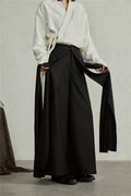 SUNYVONNE Drape High-waisted Slacks Skirt