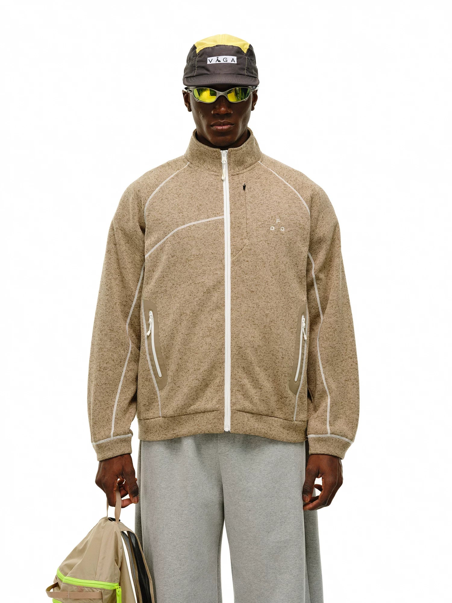 FPA Yarn Rubber-pressed Pocket Cardigan Jacket