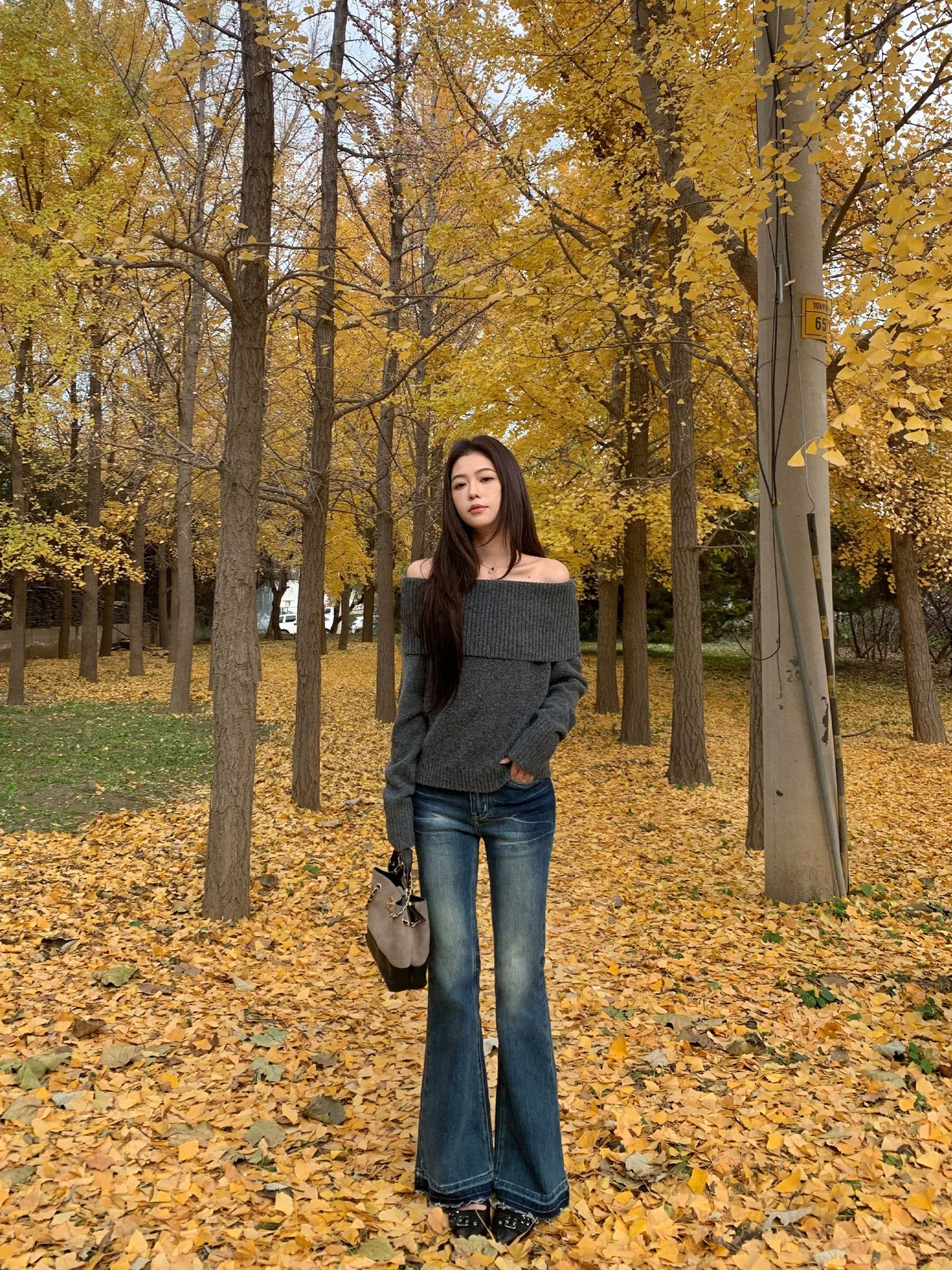 Pusumede Temperament Slightly Pull Edge Jeans