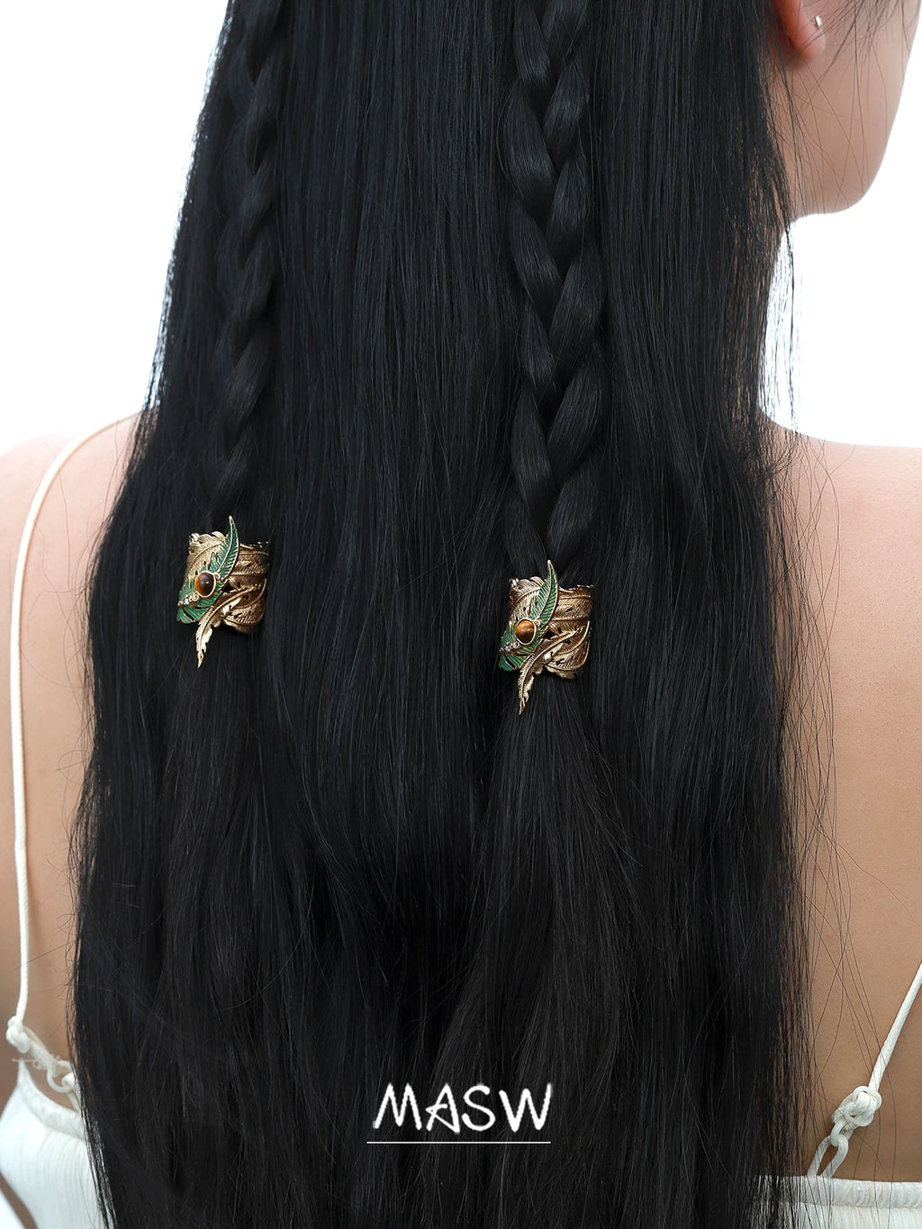 MASW Vintage Boho Fringe Feather Hair Clip