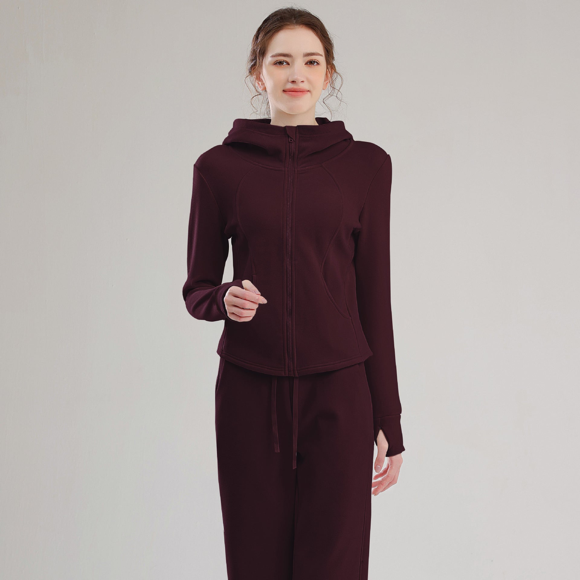 TIANQINGSE Thickened Integrated Fleece Sports Cashmere Set