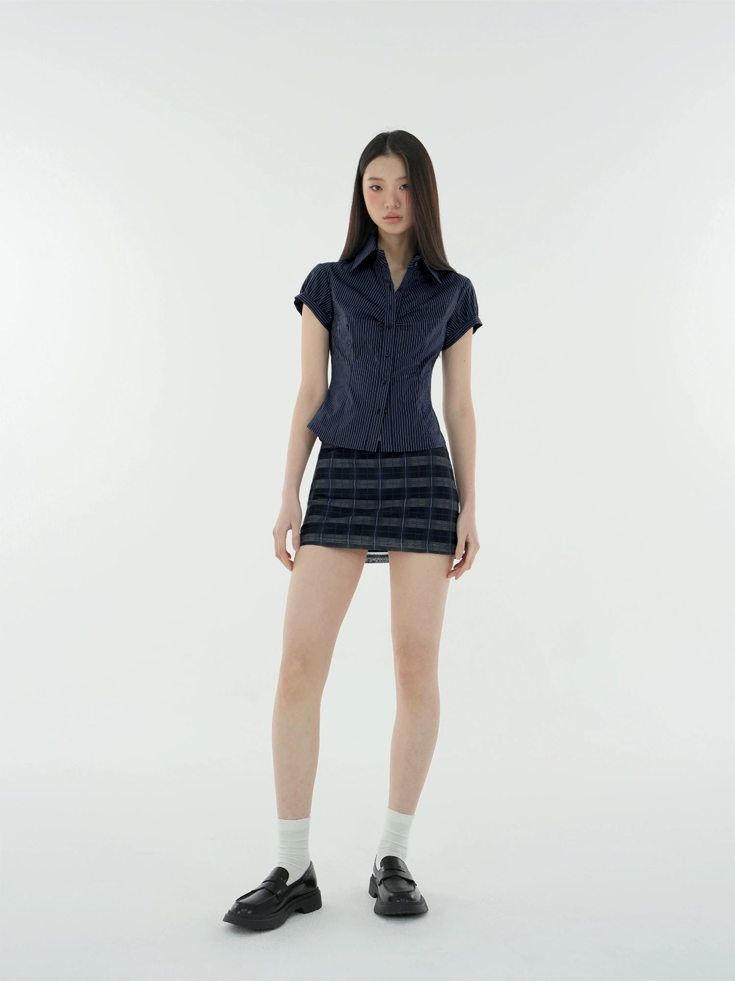 Jim Kennet Vintage Striped Waist Short Sleeve Shirt