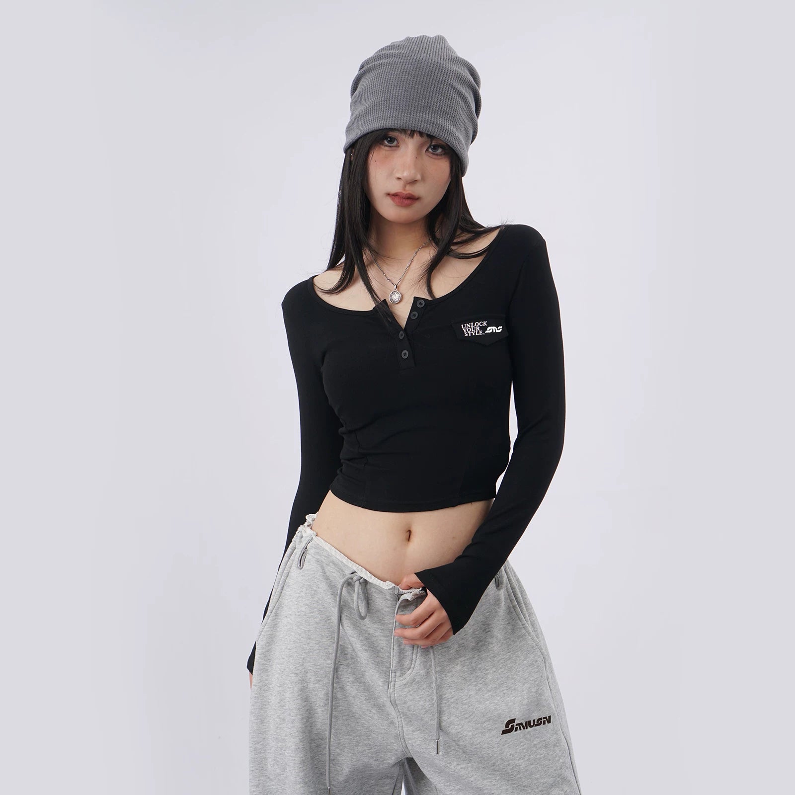 SAMUSAN Slim and Thin Versatile Short Long Sleeves