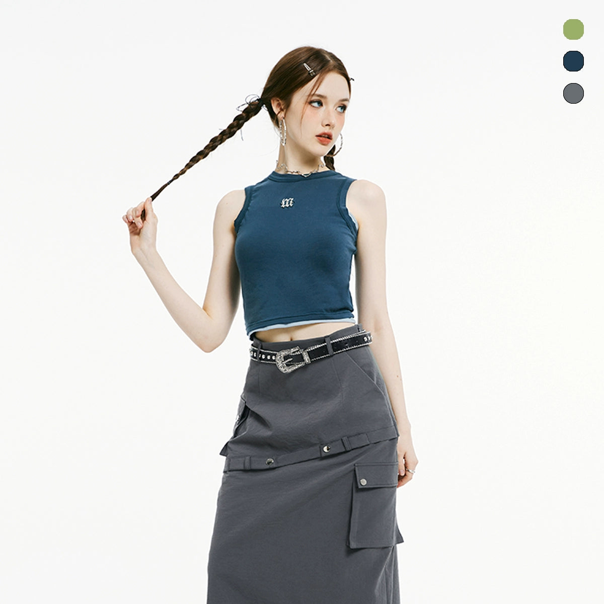 IMONE Back Hollow Contrast Vest