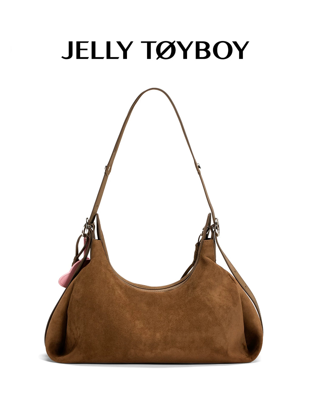 JELLY TOYBOY Black Faux Leather Zip-Top Hobo Bag