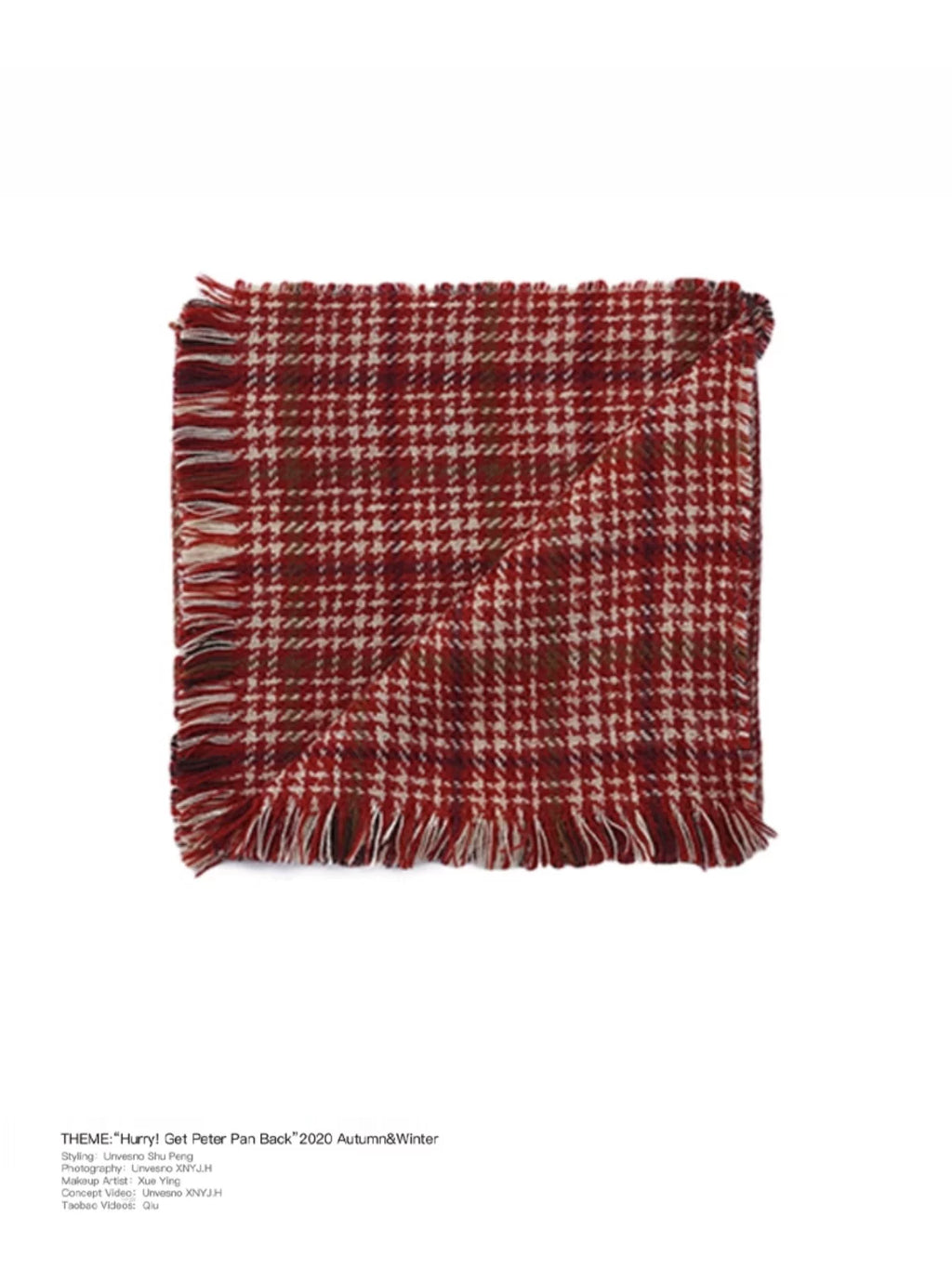 Unvesno Acrylic Fringe Plaid Scarf