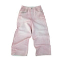 2359 TIMESTORE Pink Textured Embroidery Washed Wide-Leg Jeans