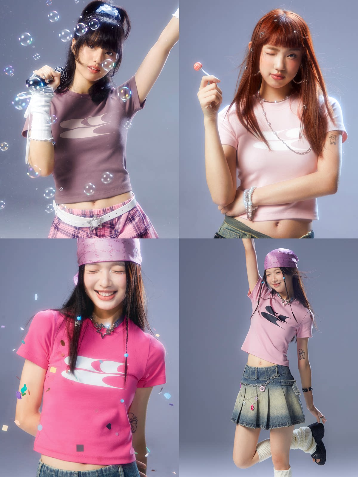 Crying Center Y2K Pink Cropped Fitted Tee