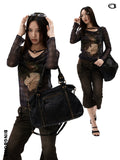 BINGBONG Retro Lazy Wind Large Capacity Messenger Tote Bag