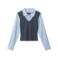 Nariele College Fake Two-piece Long Sleeve